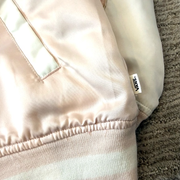 VTG Vans California Satin BomberJacket Tiger Floral Embroidery‎ Pink Womans SZ S - Picture 9 of 16